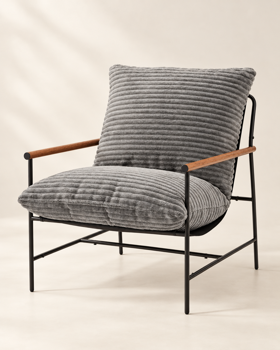 Deep Seat Corduroy Reading Chair studio shot