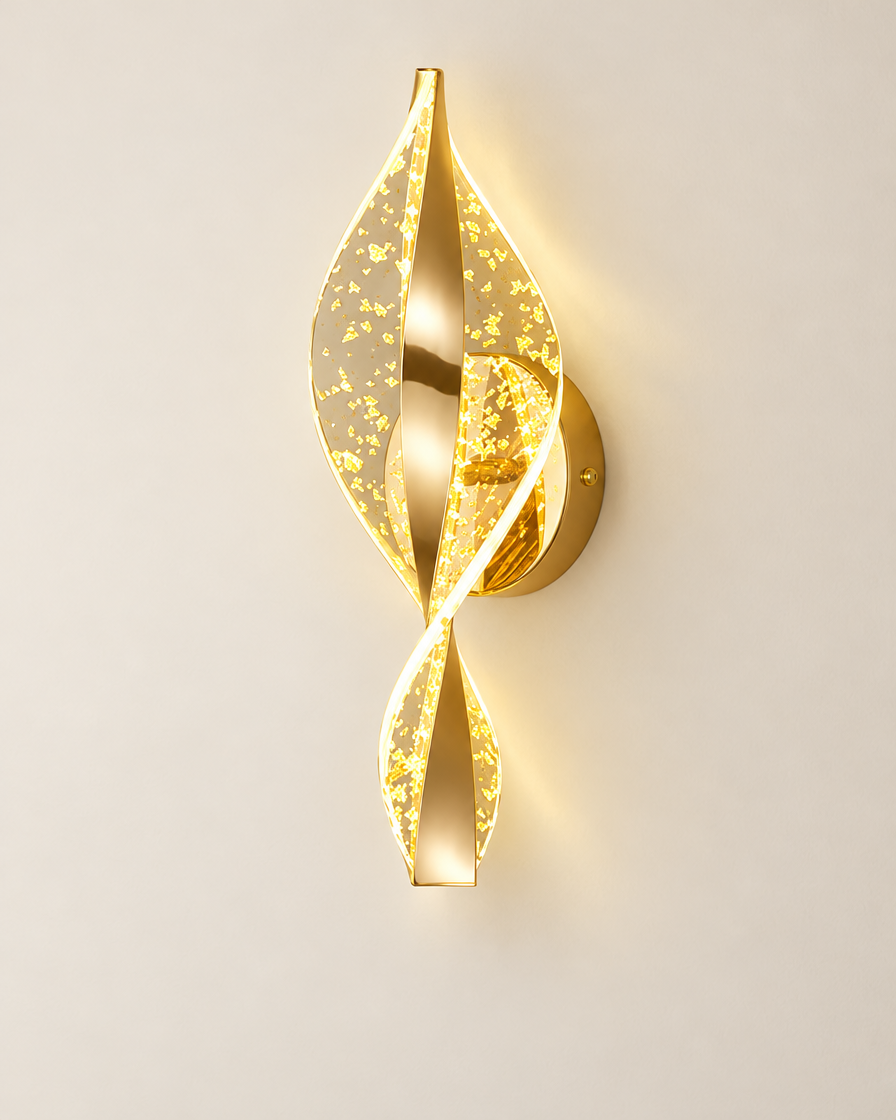 Modern Gold Lustre Wall Lamp studio shot