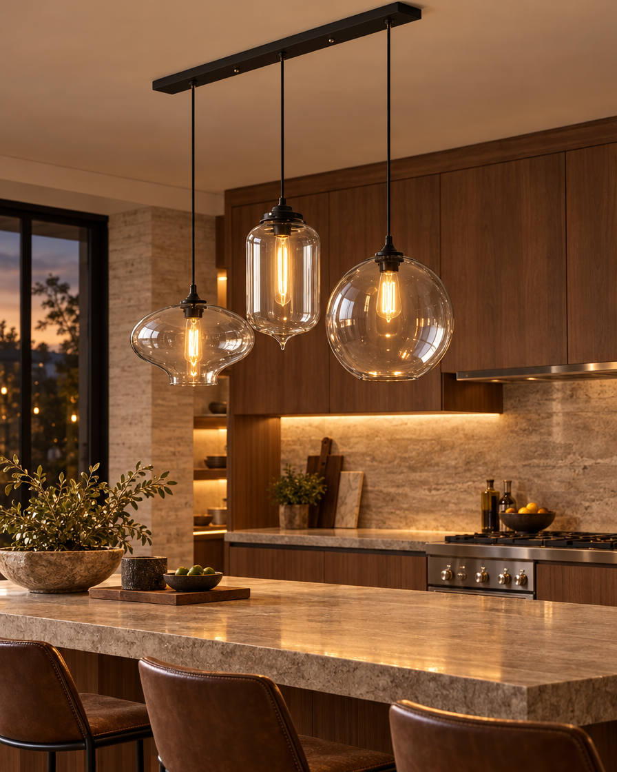 American Loft Pendant Lamp over a kitchen island