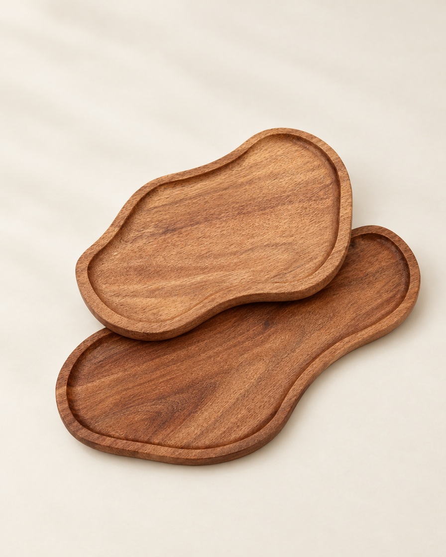 Acacia Wood Kitchen Tray studio shot