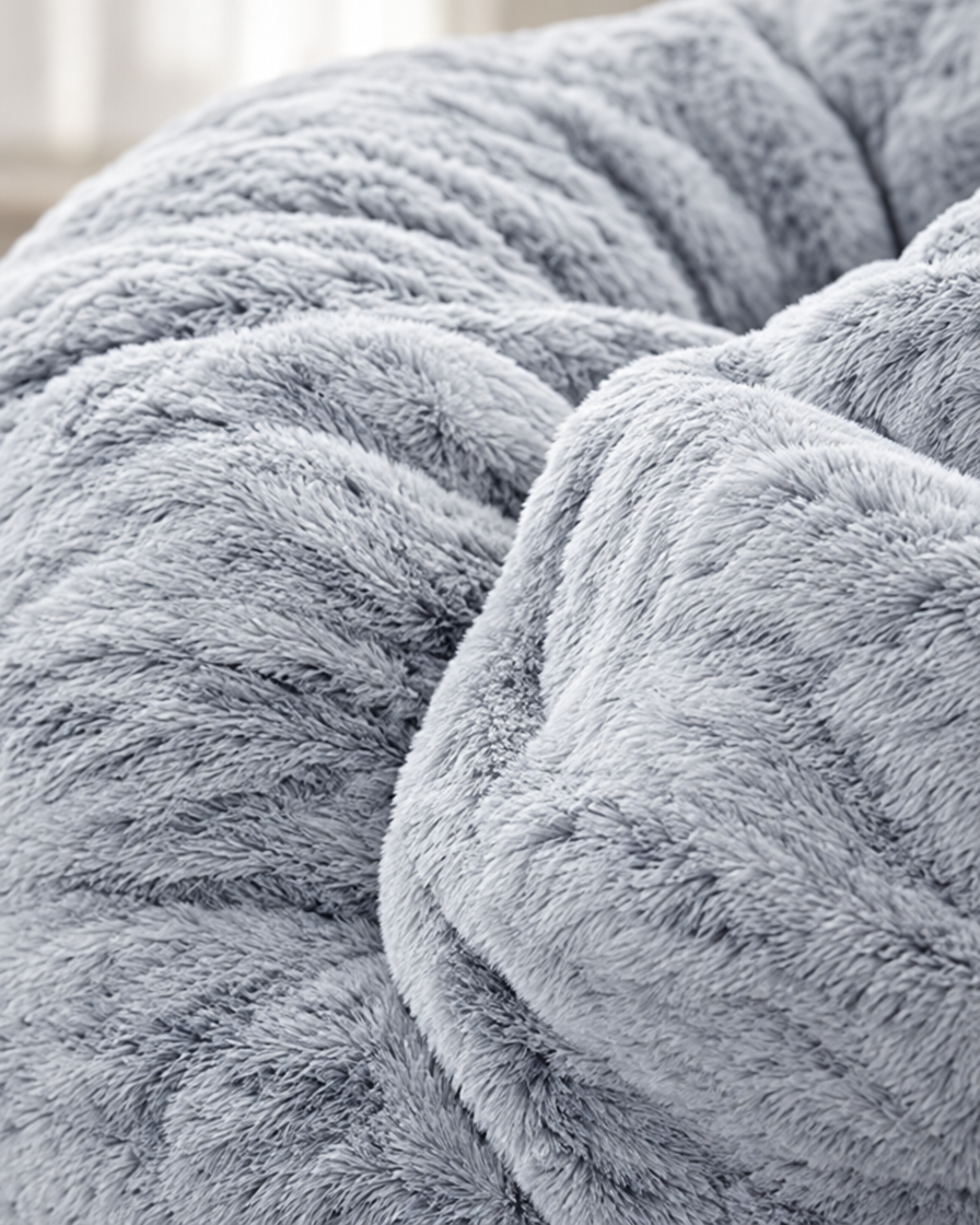 Giant Faux Fur Bean Bag close-up fur texture