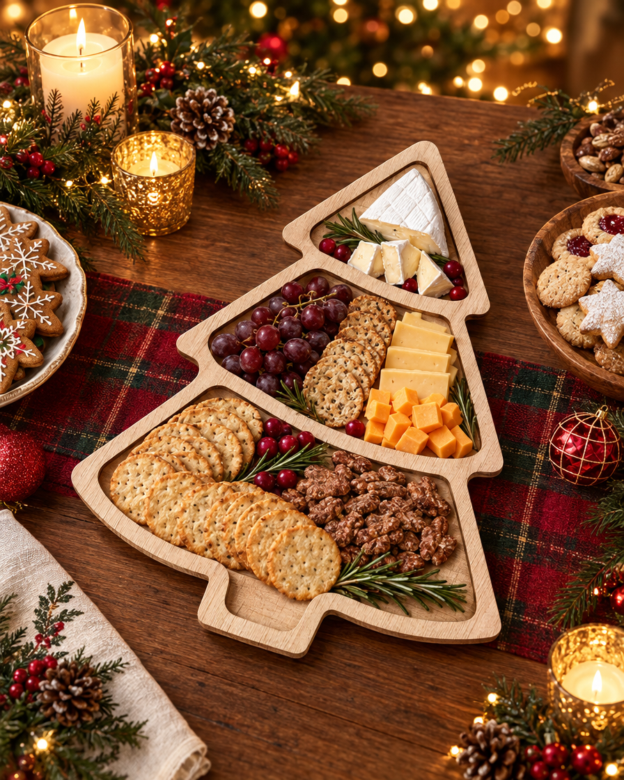 Holiday Christmas Tree Pallet on a holiday table