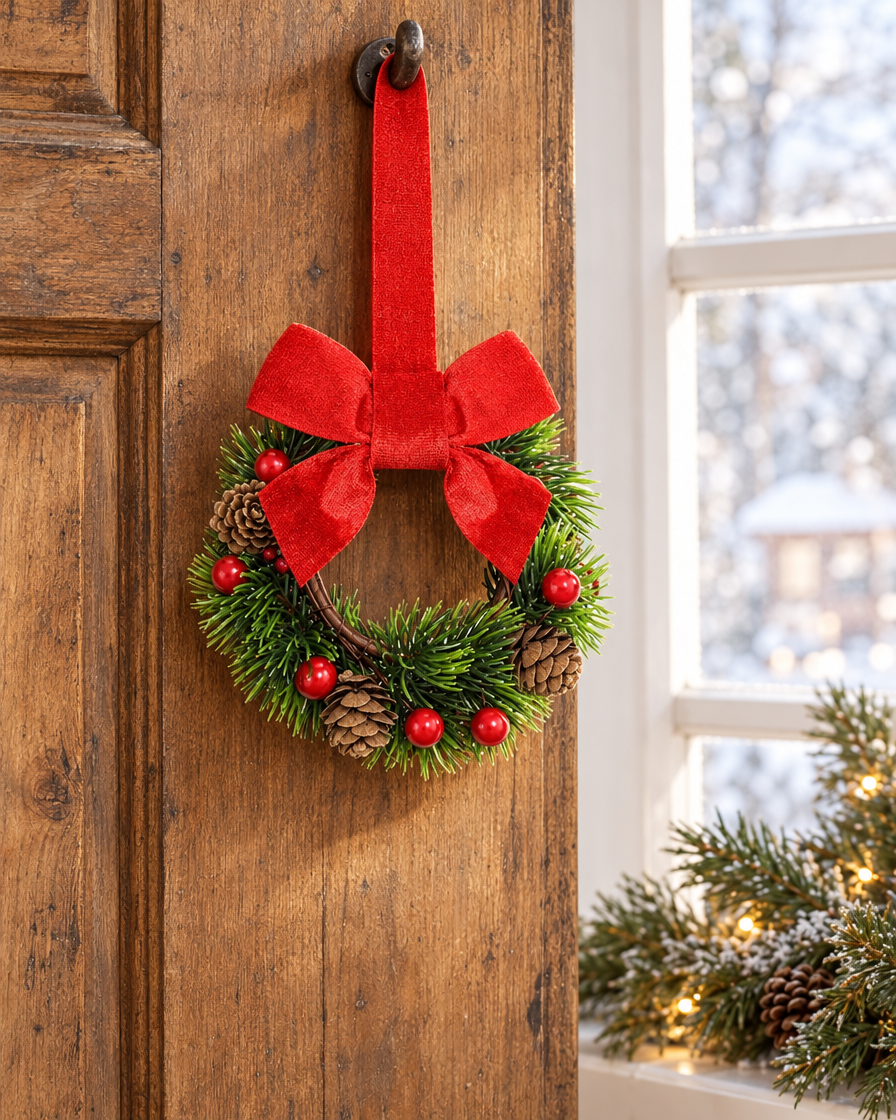 DIY Vine Circle Wreath on a door
