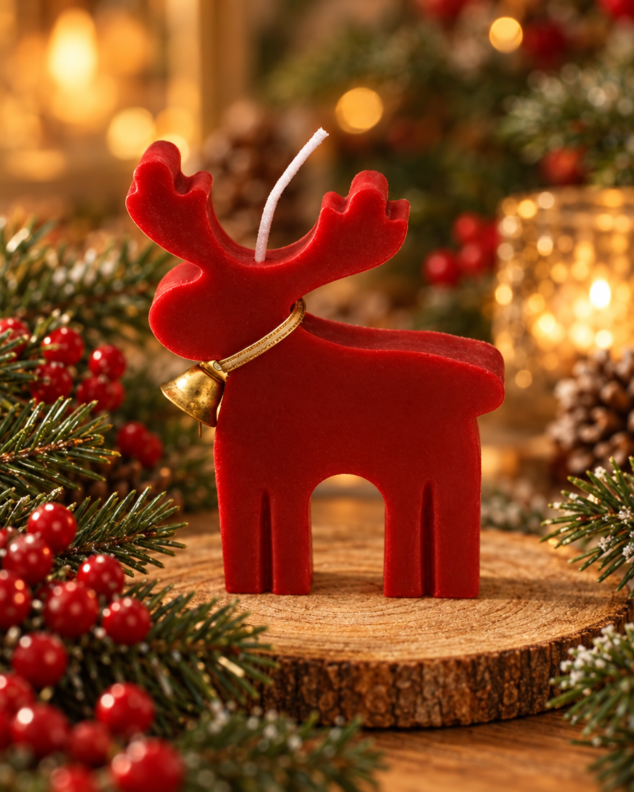 Christmas Elk Scented Candle close-up