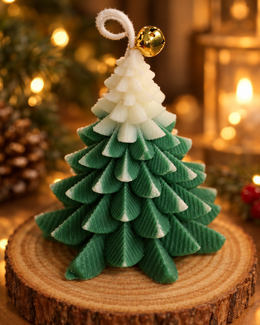 Christmas Tree Bell Soy Candle close-up