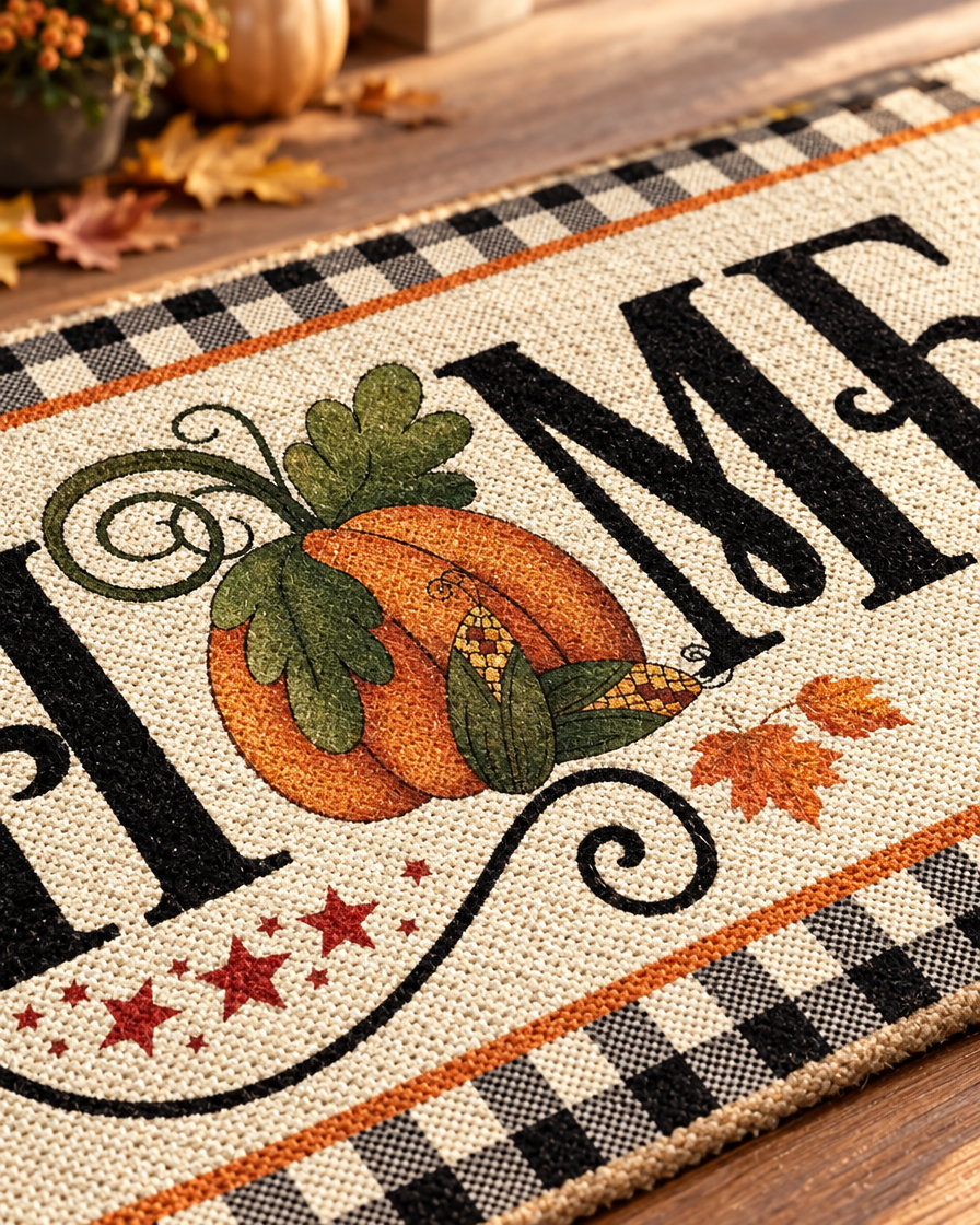 Fall Welcome Doormat close-up