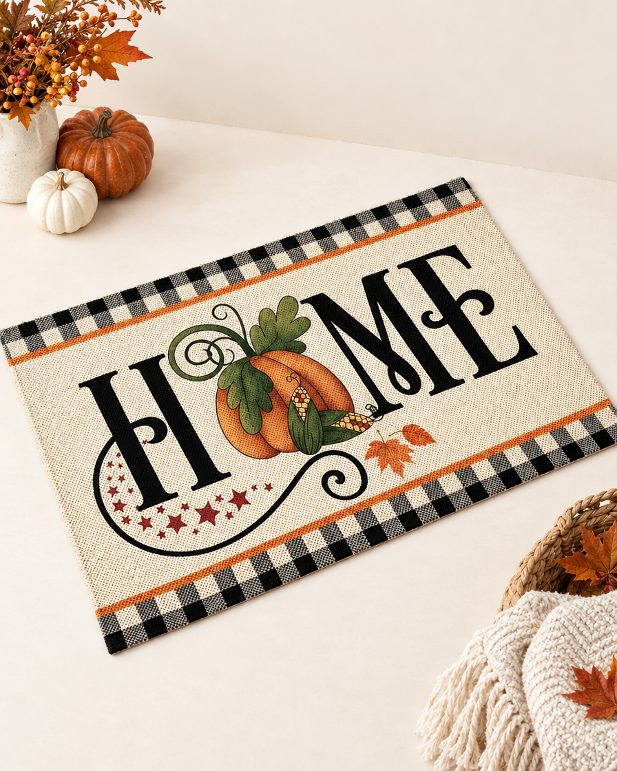 Fall Welcome Doormat studio shot