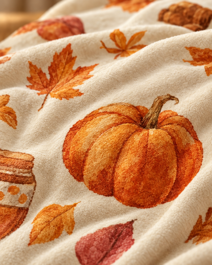 Watercolor Pumpkin Pie Throw close-up