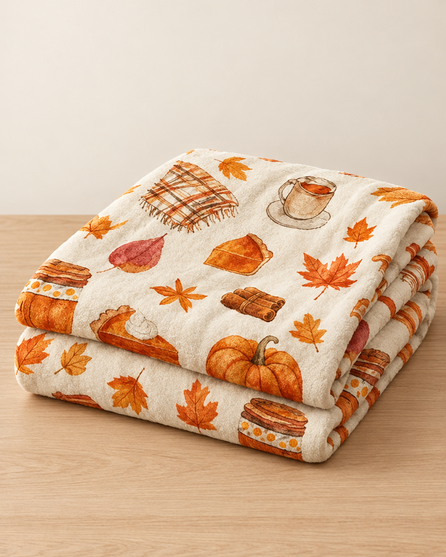 Watercolor Pumpkin Pie Throw studio shot