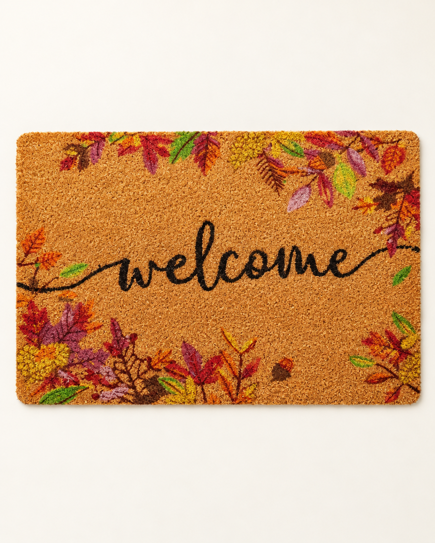 Fall Pattern Welcome Doormat studio still