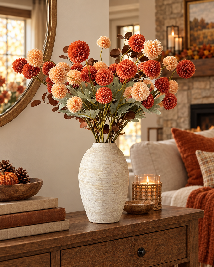 Faux Kiku Flower Bouquet lifestyle