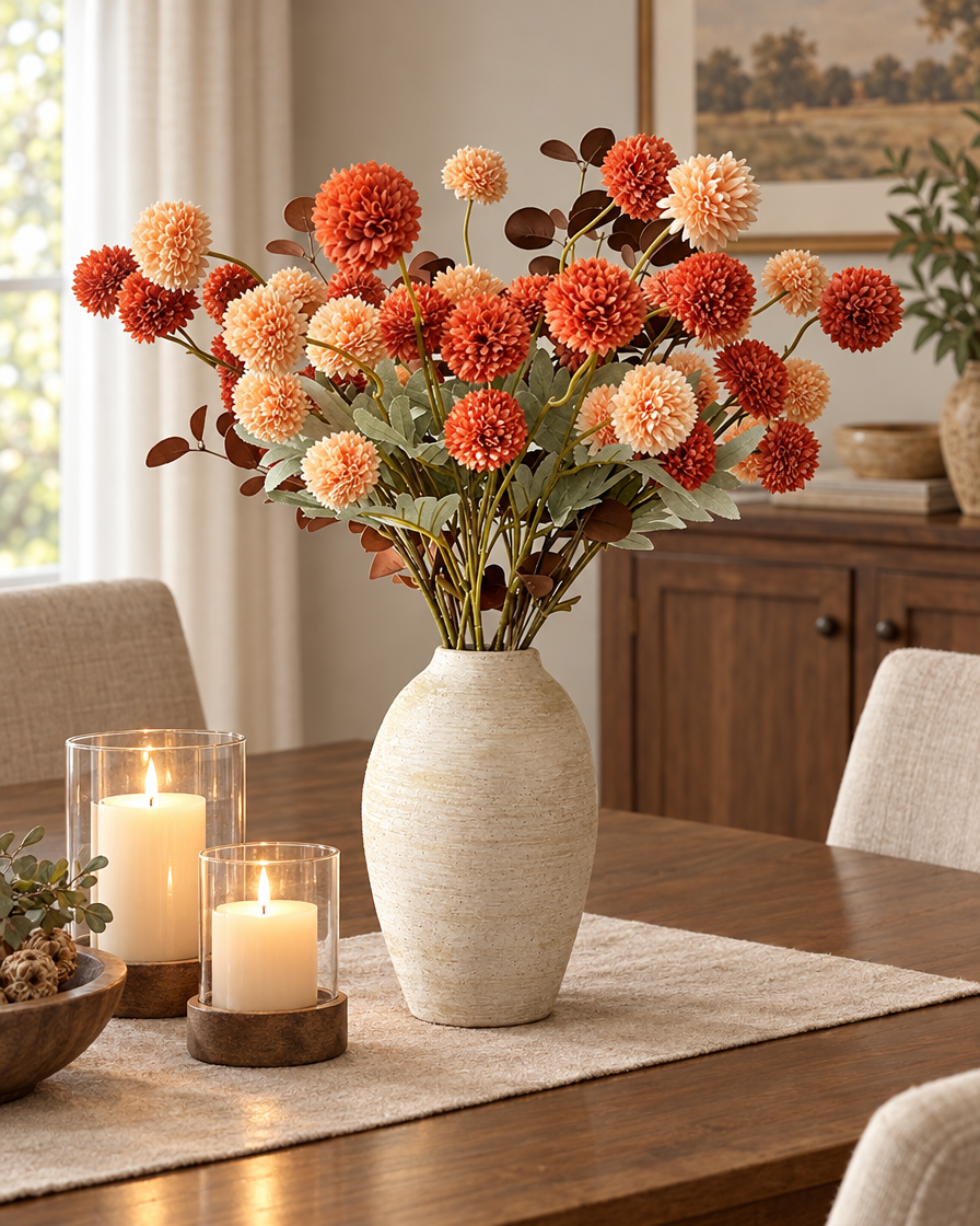 Faux Kiku Flower Bouquet alternate room