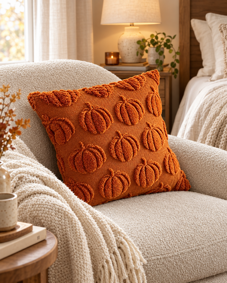 Fluffy Pumpkin Pillowcase alternate room
