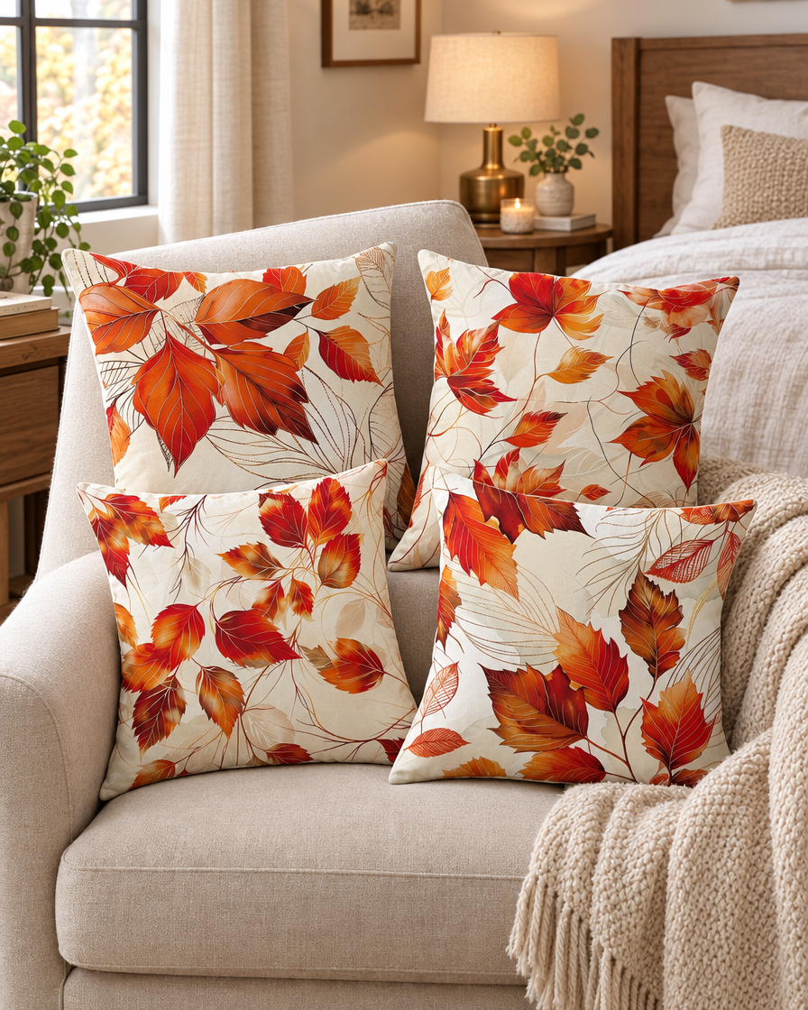 Printed Maple Leaf Pillow Covers alternate room