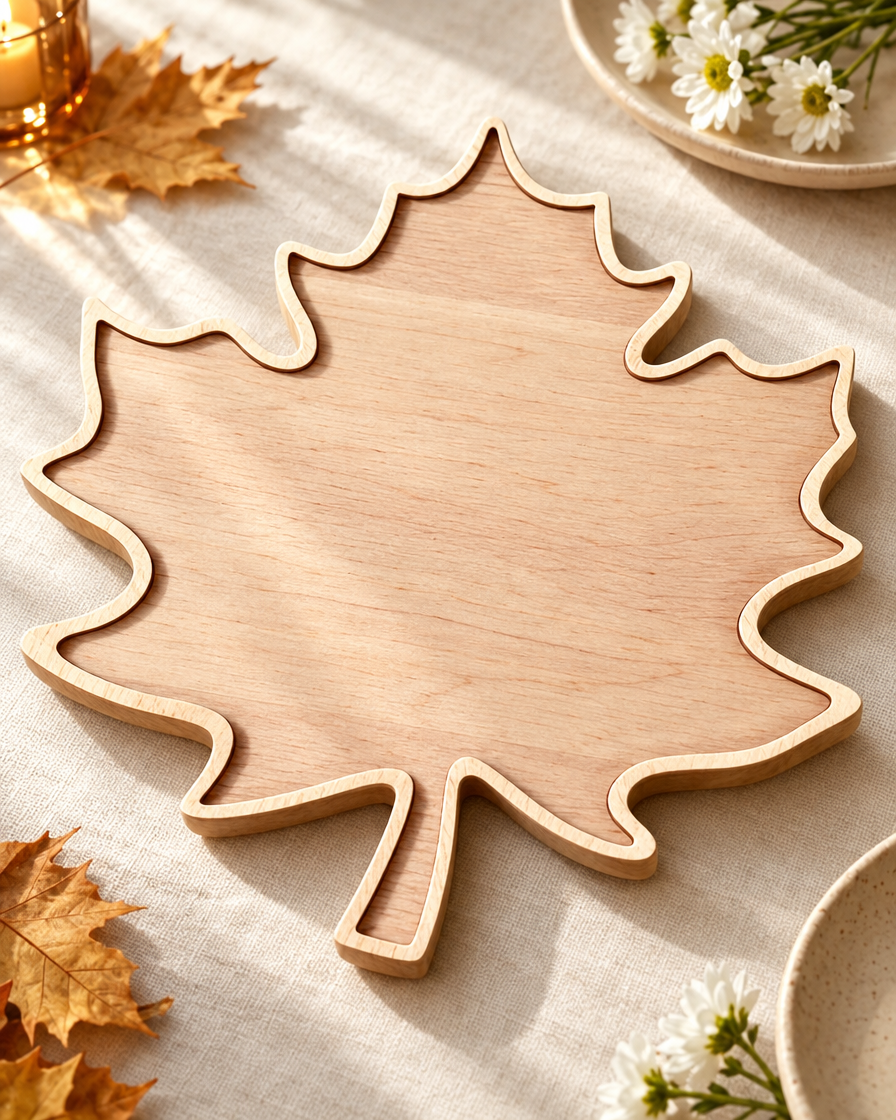 Wooden Thanksgiving Snack Platter close-up detail